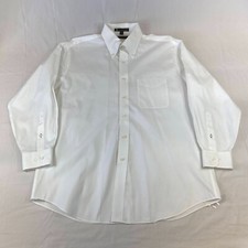 Mens L Button Down Shirt Tommy Hilfiger The Lifetime Collar White Long Sleeve