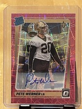 2021 Panini Optic Pete Werner Pink Velocity Auto /30 RC Rookie #276 Saints