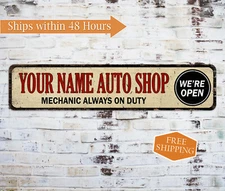 Custom Name Auto Shop Decor Sign Mechanic Personalized Gift 4x18 104182002059