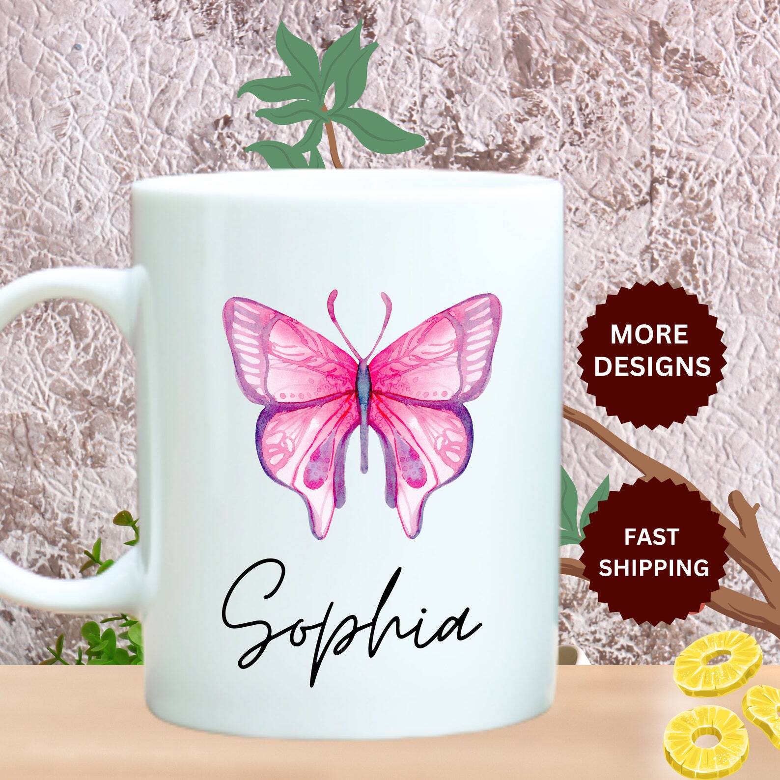 Butterfly Mug Personalized Butterfly Coffee Cup Butterfly Gift For Women Custom