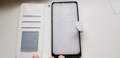 Samsung Galaxy Note 9 leather wallet case with detachable magnetic phone holder - Picture 2 of 12