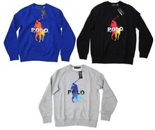 Polo Ralph Lauren Paint Splattered Artist Multicolor Big Pony Fleece Sweater