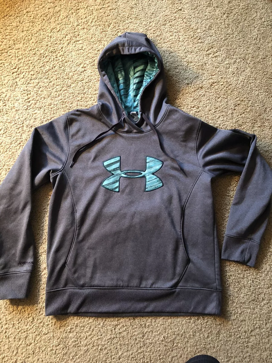 Espectador espejo gorra Under Armour Hoodie - Grey/Teal - ColdGear Storm Loose Fit - Large | eBay