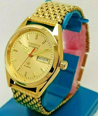 citizen automatico uomo placcato oro quadrante dorato vintage giappone  orologio ordine di esecuzione | eBay