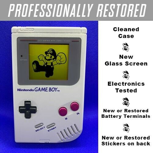 *RESTAURIERTES AUTHENTISCHES ORIGINAL* NINNINTENDO GAME BOY DMG-01 GRAUES KONSOLENSYSTEM - Bild 1 von 8