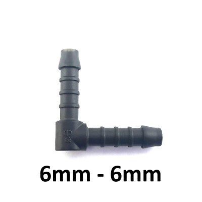 L-PIECE mit Widerhaken 6mm Rohr Fassung Schlauchanschluss Luft Fuel Water Joiner