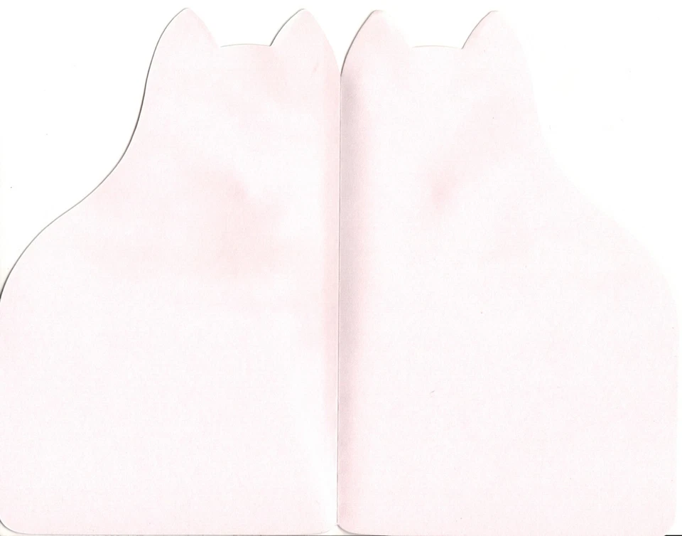 Tarjetas en blanco rosa y verde florales gatito gato saludos americanos - Juego de 4 Foto 2 de 3