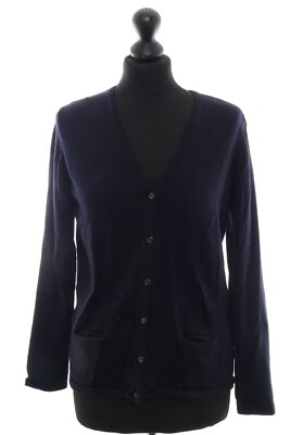 Maerz März Damen Cardigan Strickjacke L blau dunkelblau Knopf V