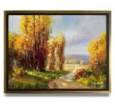 Hungryartist -Original Oil Painting of Autumn Landscape Canvas 12x16 Framed