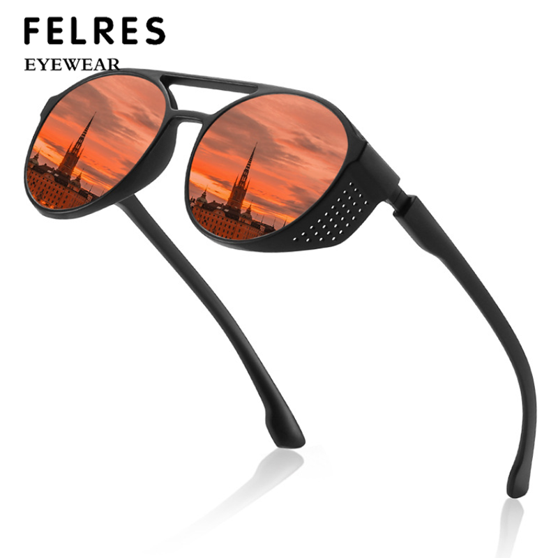 Men Women Steampunk Polarized Sunglasses Round Retro Glasses  display picture 2