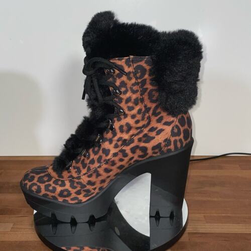 Botas de Combate Jessica Simpson Mikah Plataforma Estampado Animal 7m - Imagen 10 de 14