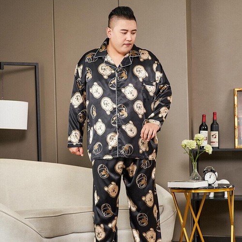 Men Pajamas Set Long Sleeve Handmade Silk Satin Sleepwear Homewear Men Home Suit - Picture 25 of 30