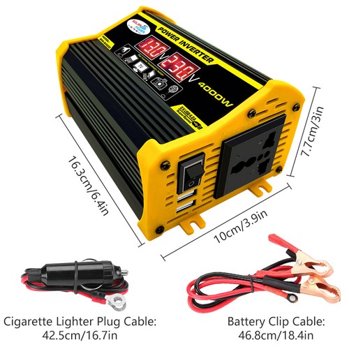 Car Power Inverter 4000W 6000W DC 12V to AC 110V Pure Sine Wave Solar Converter - Picture 56 of 66