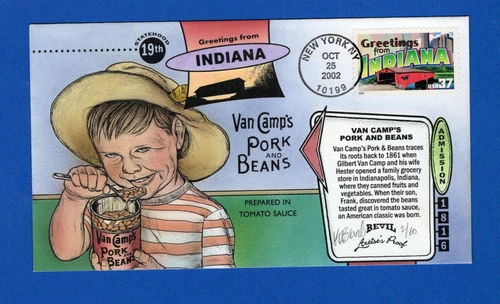Scott 3574 Greetings from Indiana HP Bevil FDC Artist's Proof 2/10