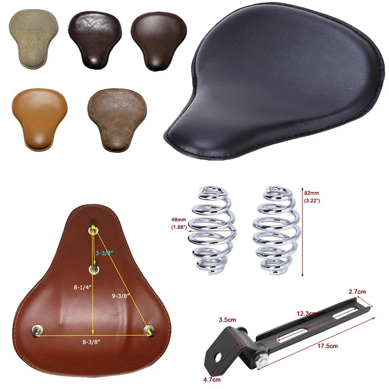 Soporte de resorte de asiento de conductor solo vintage para Harley Honda Triumph Bobber personalizado Foto 2 de 4