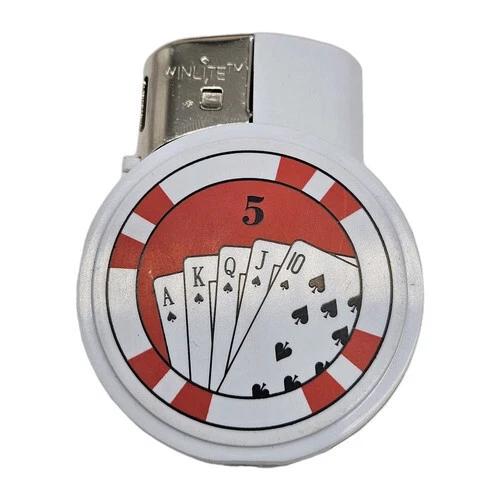 Encendedores recargables con fichas de póker de 5 piezas encendedor novedoso (no lleno) Foto 4 de 4