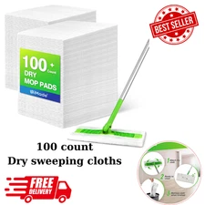 Dry Sweeping Cloths, 100 Count Mop Refill Compatible with Swiffer Sweeper - Disp