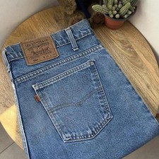 Vintage 90  s Levi  s Orange Tabs Denim Shorts Size 38