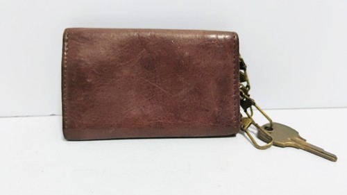 VINTAGE BOULDER RIDGE BROWN LEATHER DUAL SNAP KEY CARD HOLDER WALLET - Picture 3 of 4