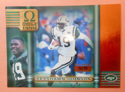 #ad Keyshawn Johnson 1999 Pacific Omega Copper serial# 76 99 SP 165 $9.99