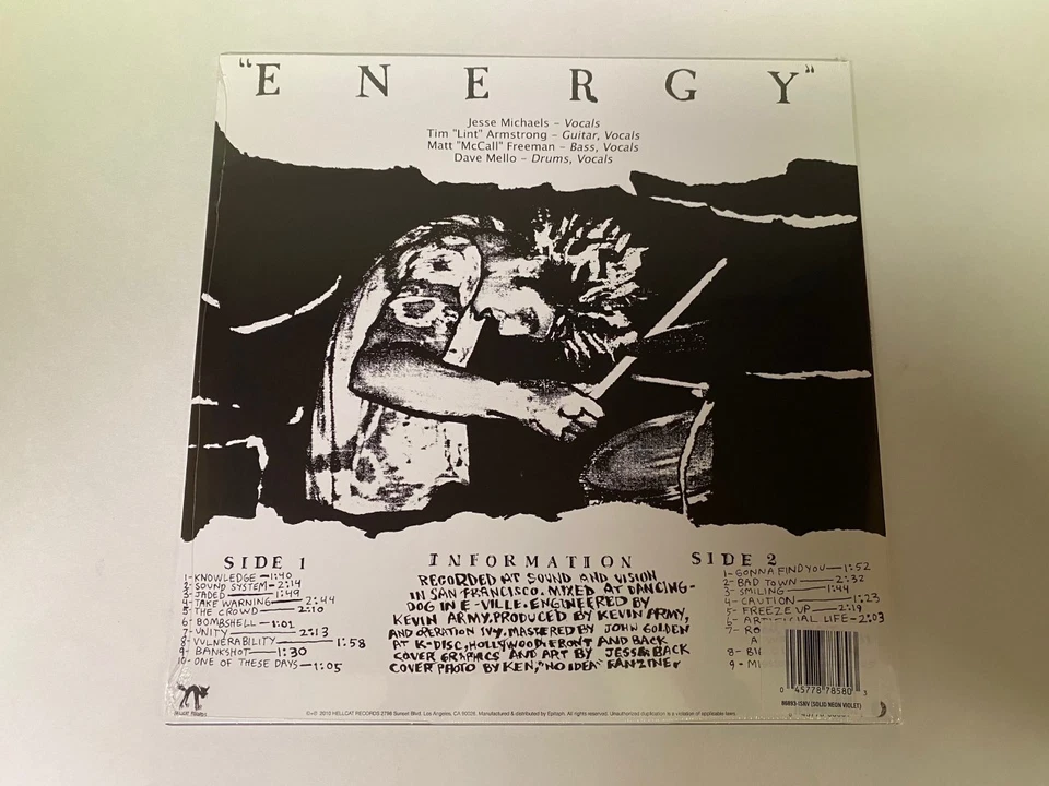 Operation Ivy Energy LP Record Clear Violet Color Vinyl Hand Numbered NEW - Image 2 of 2