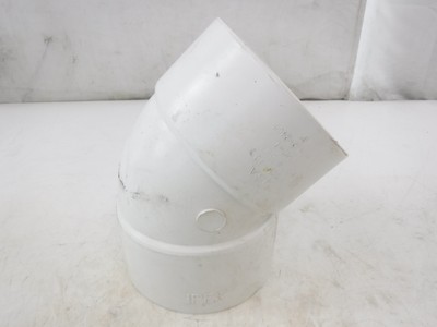 IPEX Xirtec 6'' x 6'' Socket SCH 40 PVC 45° White Elbow Fitting 417-060 035491