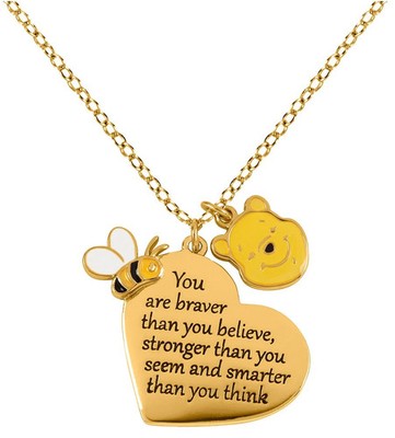 Winnie The Pooh Halskette Unisex You Are Braver Than You Believe goldfarben