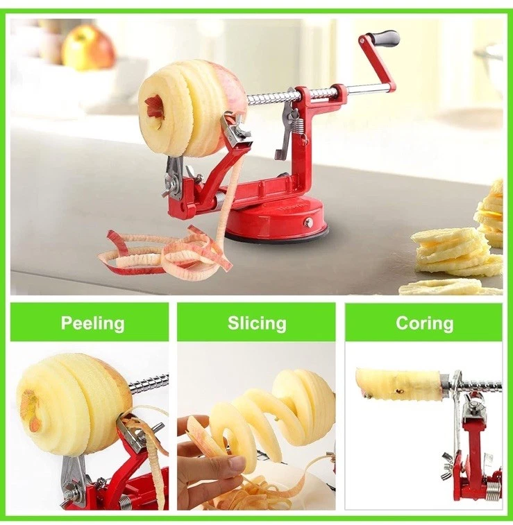 Pelador, rebanador y cortador de manzanas y patatas. Nuevo Foto 4 de 4