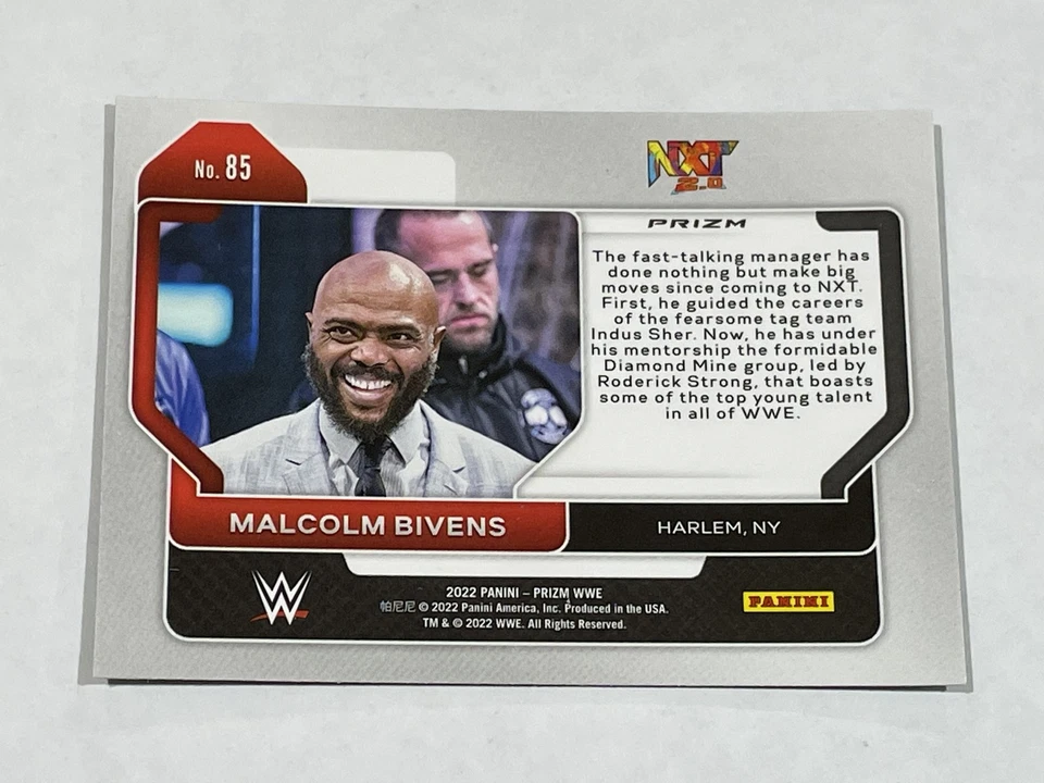 2022 Panini Prizm WWE Wrestling Green Prizm #85 - Malcolm Bivens - Image 2 of 2