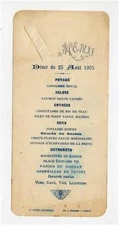French Dine du 25 Aout 1903 Menu H Potin Traiteur 