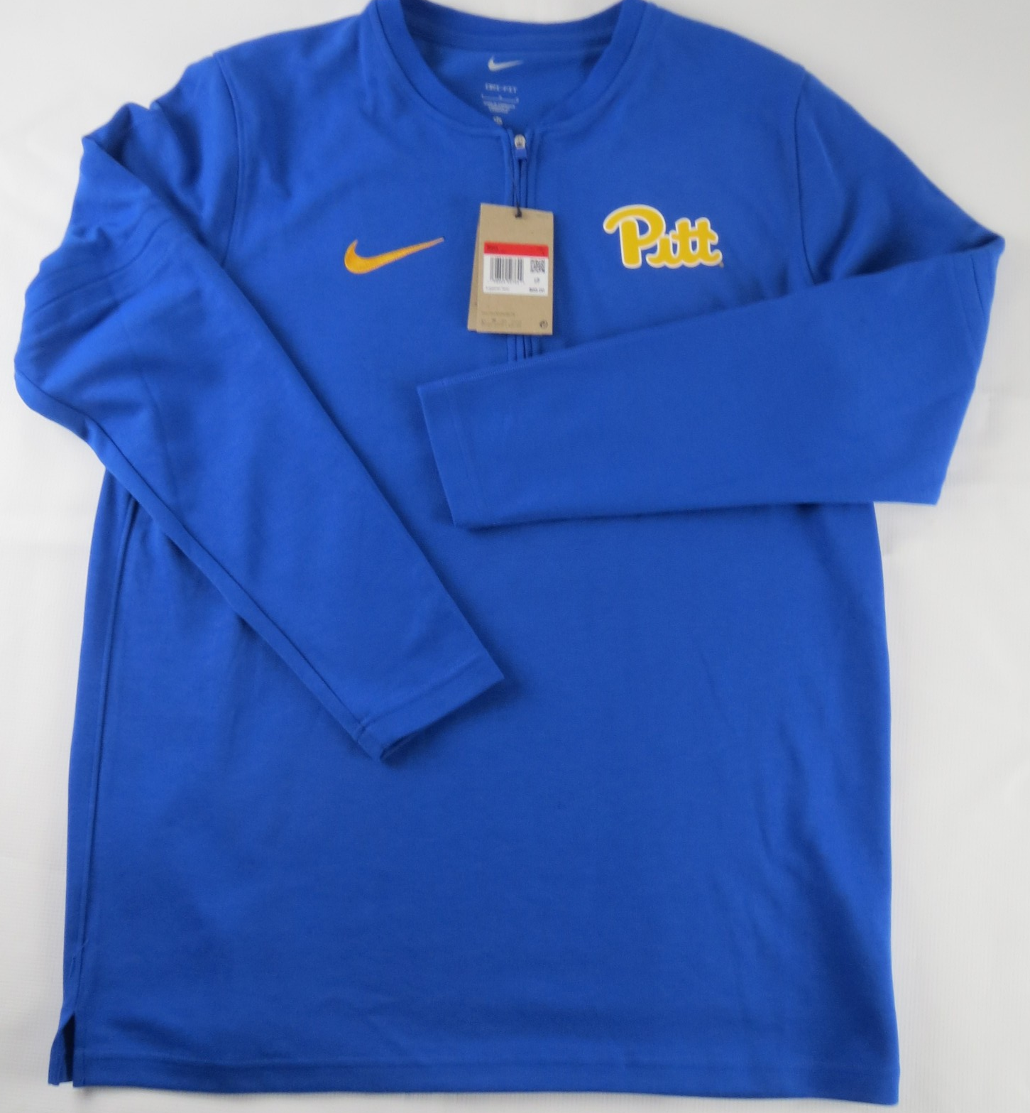 NWT Nike Pitt Panthers Football Men's Large Blue Team Issued 1/4 Zip Pullover