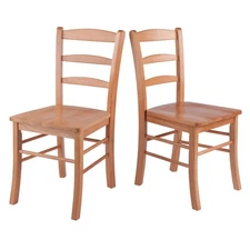 Benjamin Ladder Back Chairs, Light Oak Finish, Set of 2