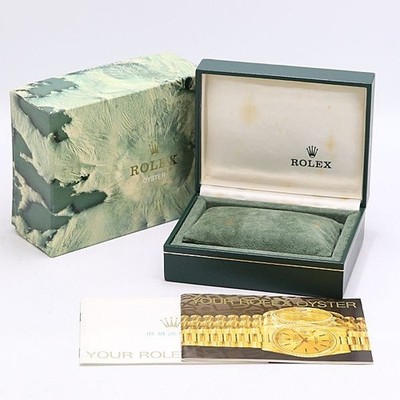 Rolex Uhrenbox Gehäuse Grün Leder Holz Booklet 11.00.71 Original