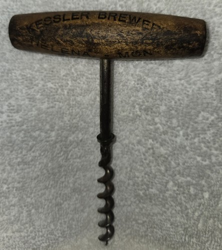 Old Pre Prohibition Kessler Brewery Corkscrew Beer Bottle Opener Helena Montana