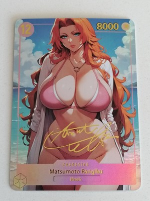 Signierte Waifu Bleach Holo Custom Karte Rangiku Matsumoto 