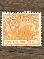 Western Australia. 1905/12 9d Red Orange SG 145a Perf 12.5x12 Fine Used.