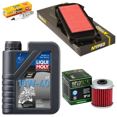 Öl Wartung Set Luftfilter Ölfilter 1L Zündkerze für Daelim Freewing 125 SQ 05-16