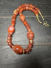 Handmade Nepal Carnelian Agate Necklace: Tibetan Tribal Style Gemstone Jewelry