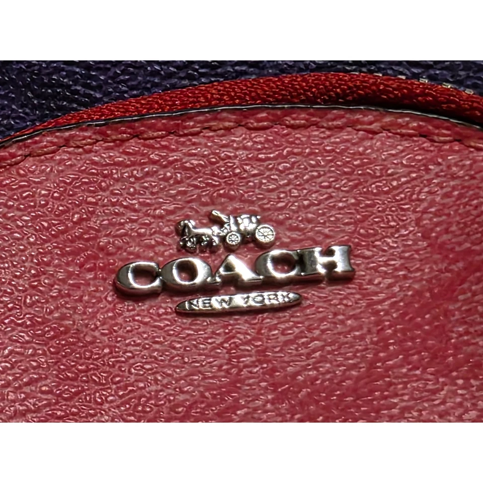 Mochila Coach Mini Court Bloques de Color Firma Bolso de Lona Dije Foto 3 de 4