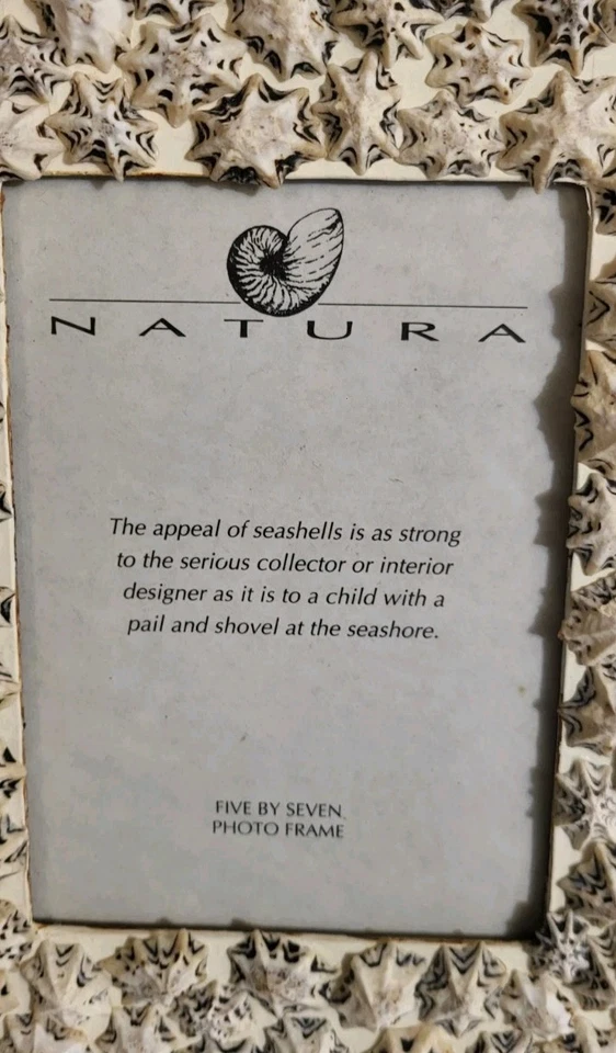 Marco de fotos conchas náuticas Twos Company Sea Shell (2) COMO ESTÁ 5"x7" foto Foto 3 de 4