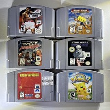 Nintendo 64 Game Lot: Knockout Kings 2000, Star Wars Rogue Squadron, WCW/nWo Re…