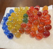 Lot of Glass Toy Marbles Mixed Colors Cat  s Eye Style Machine Made