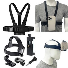 All-In-One 6Pcs Action Camera Kit Head Strap Chest Strap Mount Adjustable for P