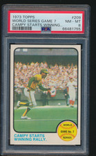 1973 Topps World Series Games 7 #209 Campy Starts Winning Rally PSA 8