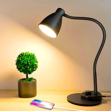 LED Desk Lamp with USB Charging Port 3 Color Modes Dimmable Reading Light Intell