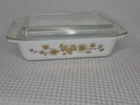 Vintage 1960s PYREX GOLD Pinecone Design Casserole Dish 575-B w Lid 2 QT
