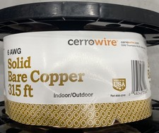 Cerro Wire Bare Copper 6 Solid Soft Drawn 315Ft PN: 10638502
