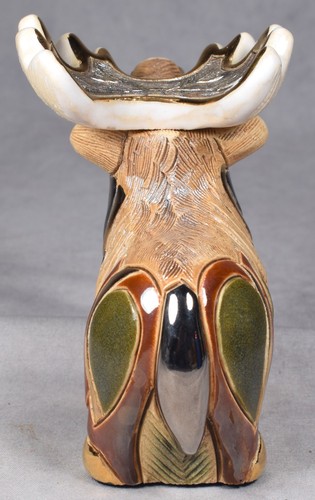 DeRosa Artesania Rinconada Moose or Caribou Figurine with Gold Color Trim - Picture 3 of 5
