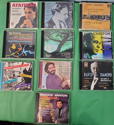 Lot of 10 Classical CD's, Hindemith, Creston, Korngold, Hanson, Prokofiev, Fine