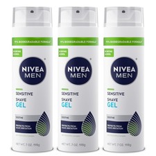 NIVEA MEN Sensitive Shave Gel with Vitamin E, Soothing Chamomile 7 Oz 3-Pack